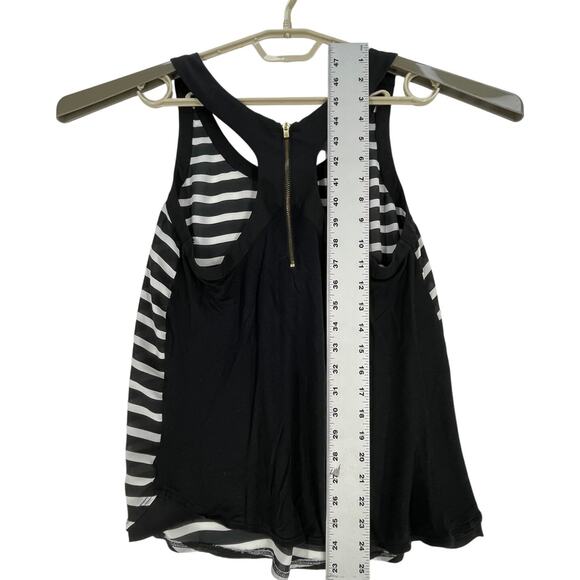 Express Tank Top Womens Size S Black White Striped Minimalist Capsule Wardrobe - Picture 4 of 7